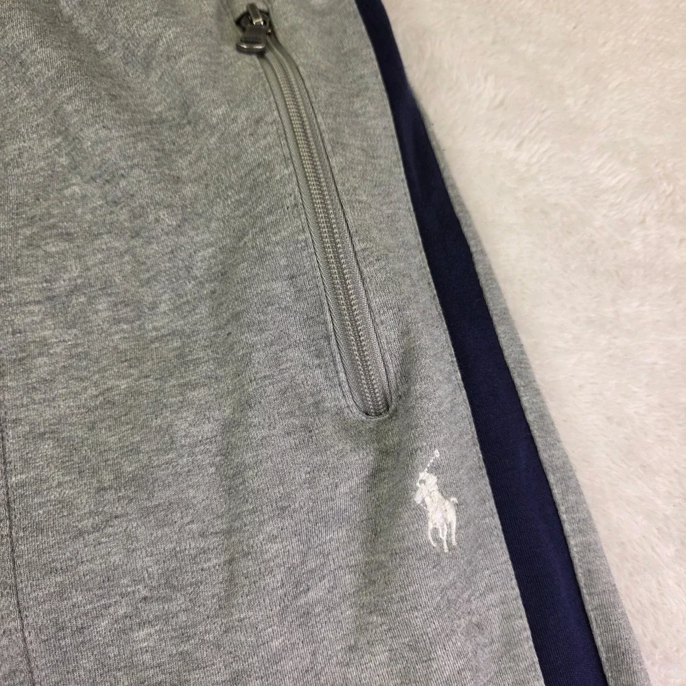 Polo Ralph Lauren Performance Mens XXL Gray Navy Stripe Track Pants Joggers 3006